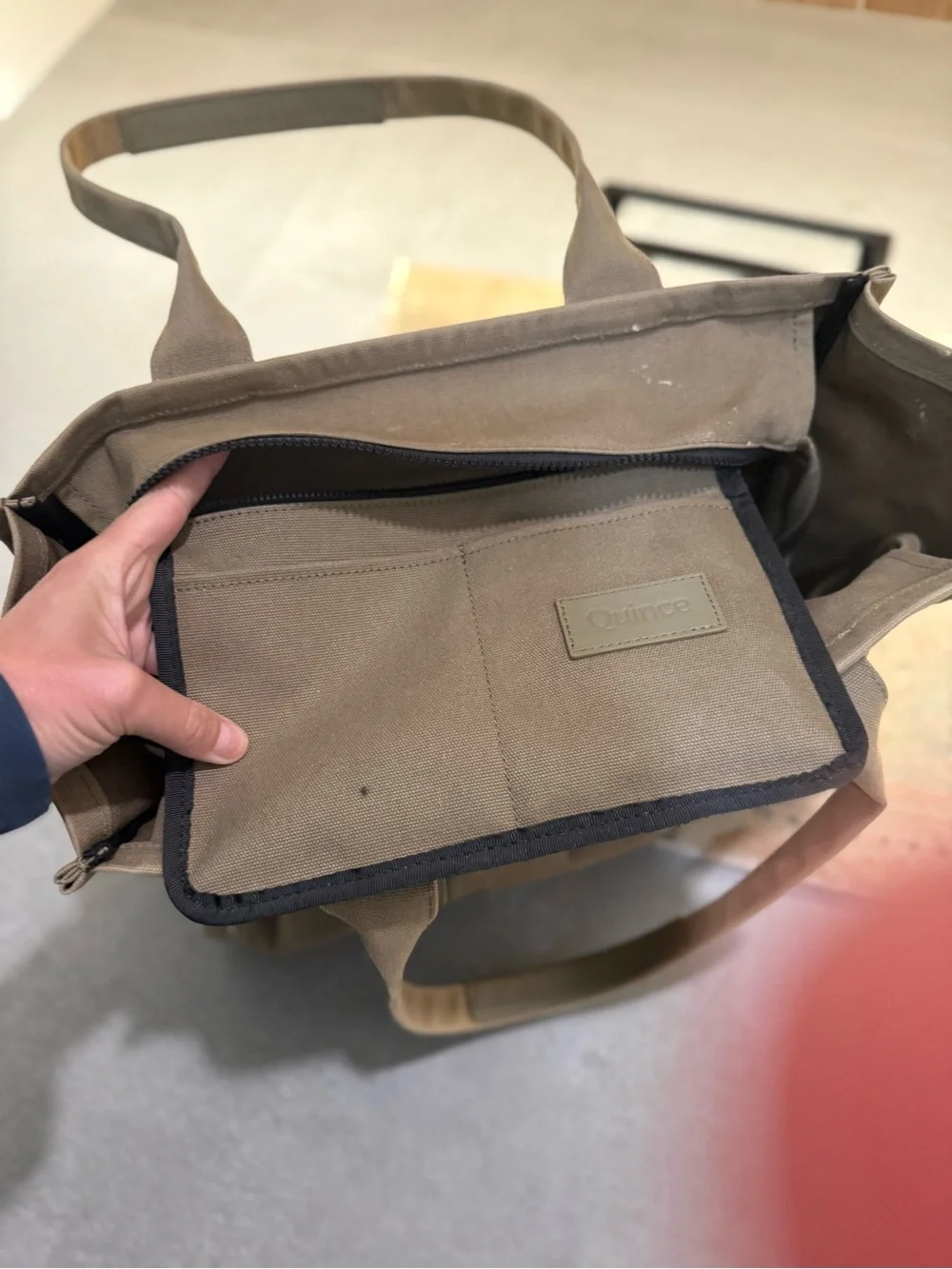 Quince Canvas Tote Bag in Khaki